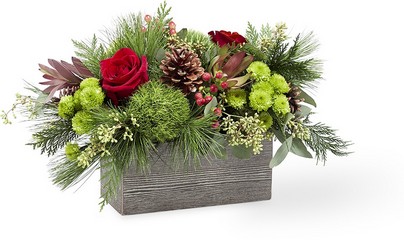 The FTD Christmas Cabin Bouquet from Krupp Florist, your local Belleville flower shop